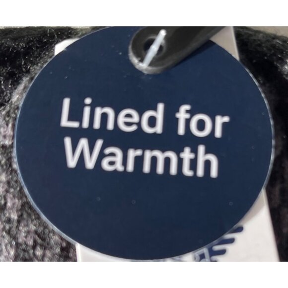 Dockers Black Knit Beanie Hat With Sherpa Lining For Warmth OS Acrylic/Polyester - Picture 5 of 7